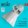 RESKIT RSU48-0168 F-111D Cockpit with 3D decals for HobbyBoss kit (3D Printed) (1/48)